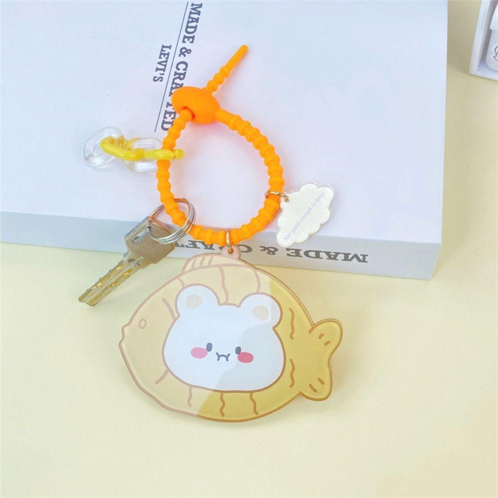 Тюльпан Цветок Портативное Зеркальце для Макияжа Брелок Маленький Мишка Маленький Мишка Косметика Брелок Украшение