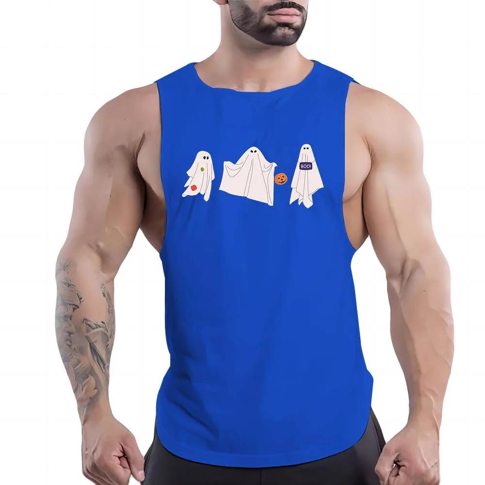 Топ для спортзала, модный спортивный стиль, повседневный жилет без рукавов, рубашка с принтом куклы на Хэллоуин, мужской спортивный жилет для баскетбола на открытом воздухе, быстросохнущий