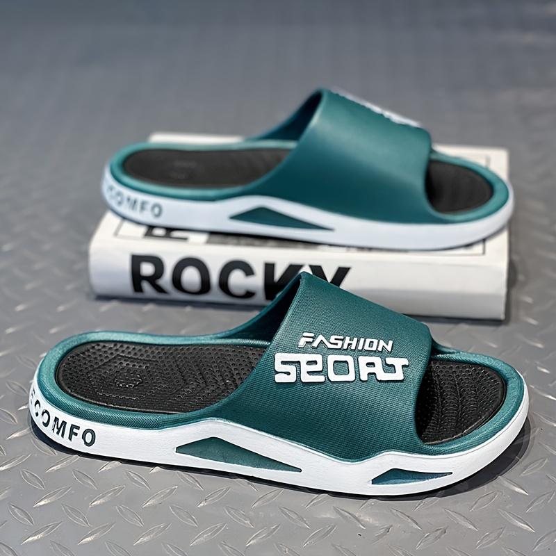 Мужские тапочки — очень удобные тапочки с буквенным принтом — мягкая подошва, легкие и нескользящие пляжные сандалии