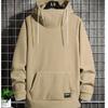 Men Autumn Winter High Neck Hooded Hoodies Windproof Hooded Thick Fleece Hoodies Tops Casual