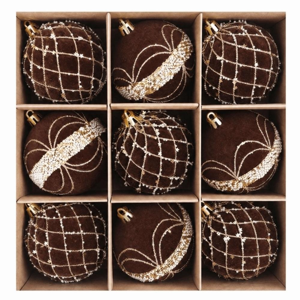 8cm Christmas Ball Ornaments Flocking Holiday Ball Ornaments Christmas Tree Decor