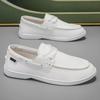 White Men's Leather Shoes Casual Shoes Handmade Leather Shoes Fashionable Comfort Flat Shoes Men's Dating Party Shoes