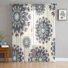 Mandala Bohemian Sheer Curtains for Bedroom Living Room Decoration Window Curtain for Kitchen Tulle Voile Organza Drapes