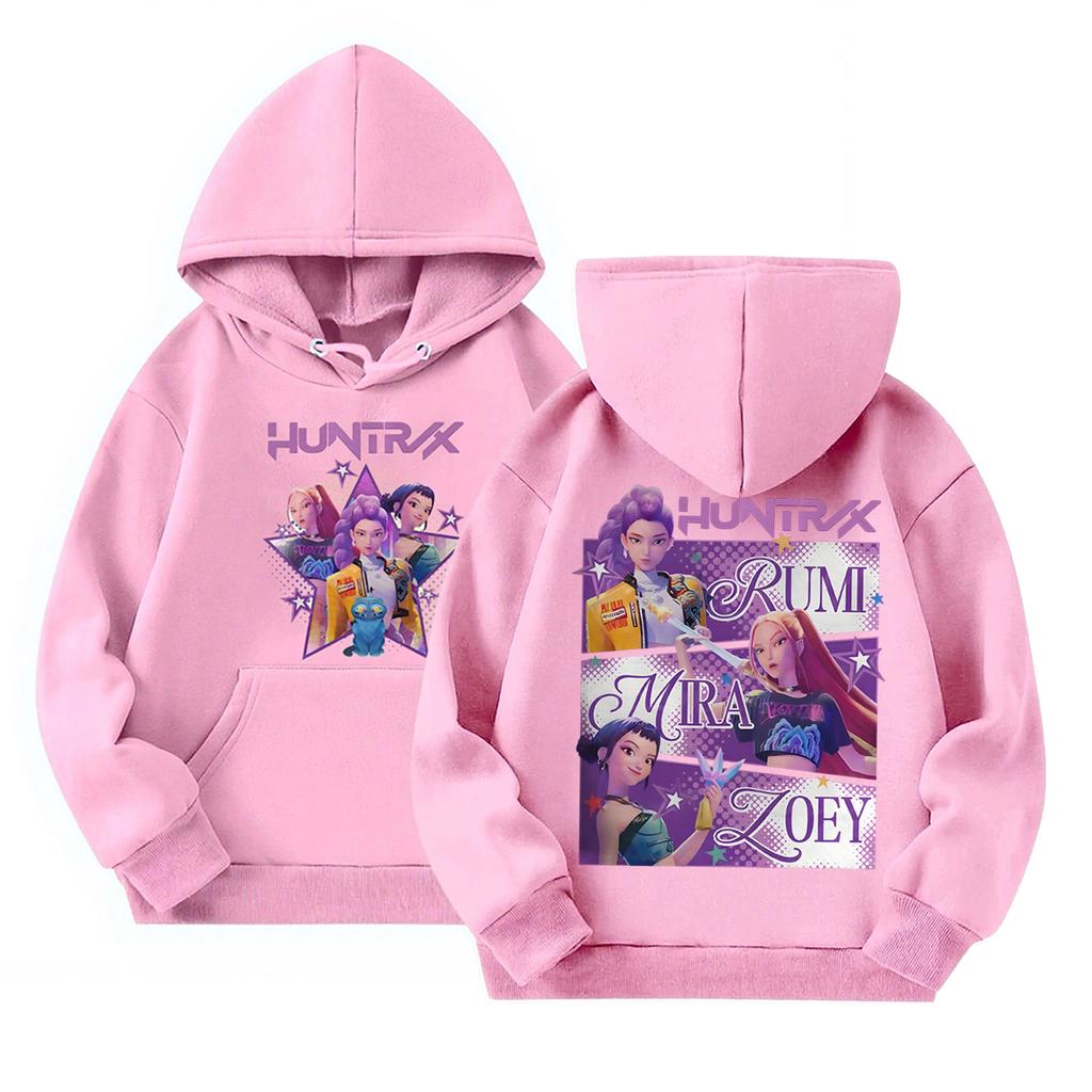 Детский повседневный пуловер с круглым вырезом и принтом, с длинными рукавами и капюшоном