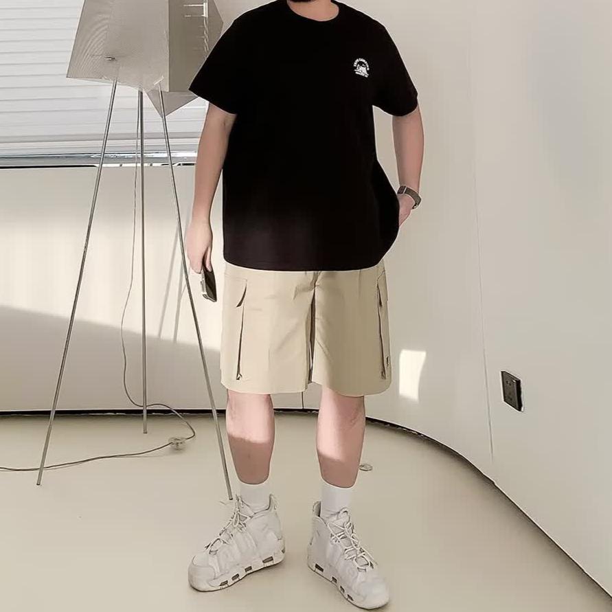 Printed Heavyweight Soft Athletic Casual Peplum Stretch Fit Wrinkle Loose Men's Fashion Short Sleeve Top Comfortable T Shirt