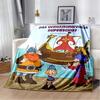 Vickie The Viking Cartoon Print Flannel Throw Blanket Soft Warm Sofa Bed Cover For Kids Bedroom Living Room Home Decor Gift