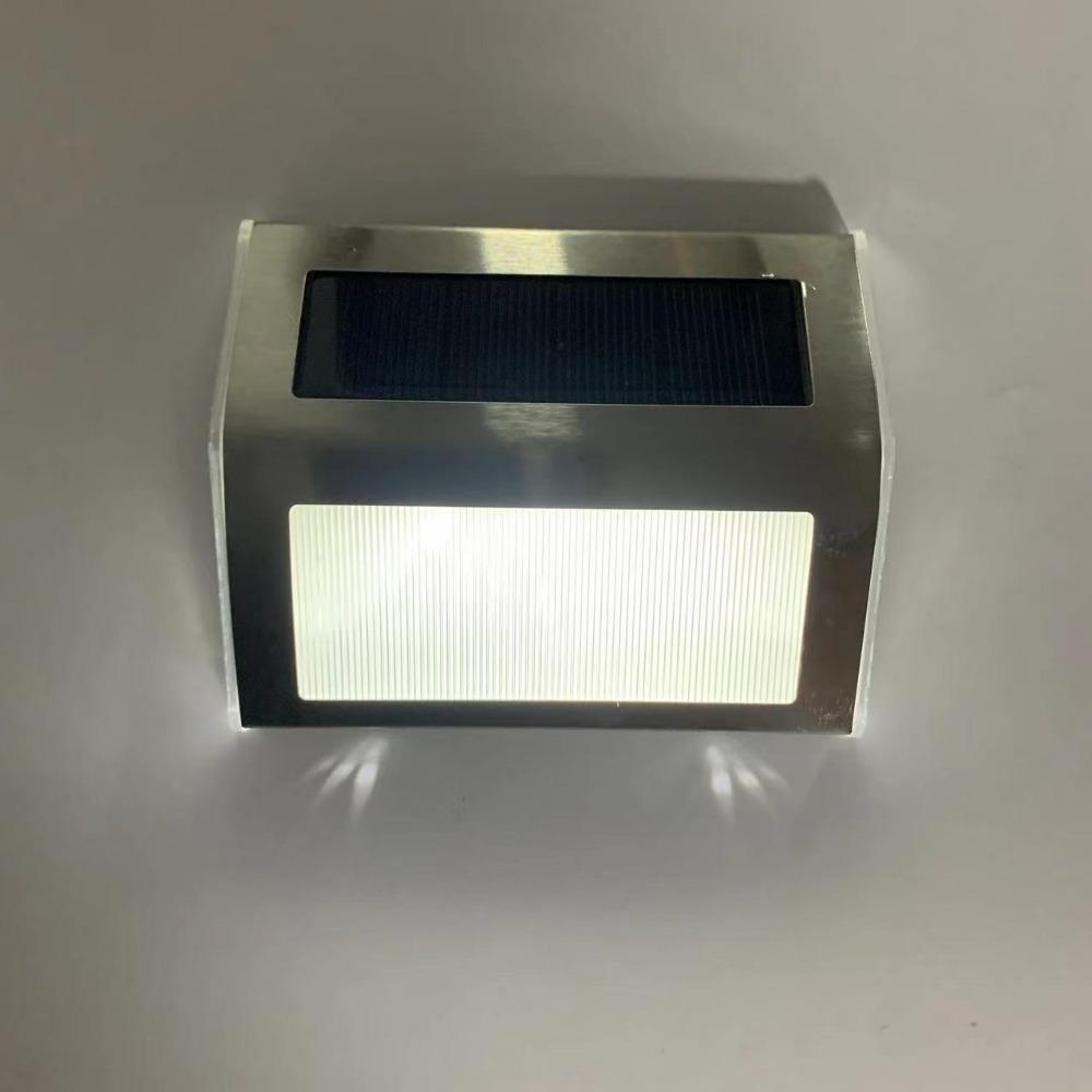 Stainless Steel 3LED Step Light Waterproof Easy Installation Solar Fence Lights Warm Light Deck Lights