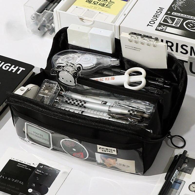 10-Layer Prism Transparent Pencil Case Large and Cute Great for Middle School Boys and Girls Elegant and Fashionable Pencil Box