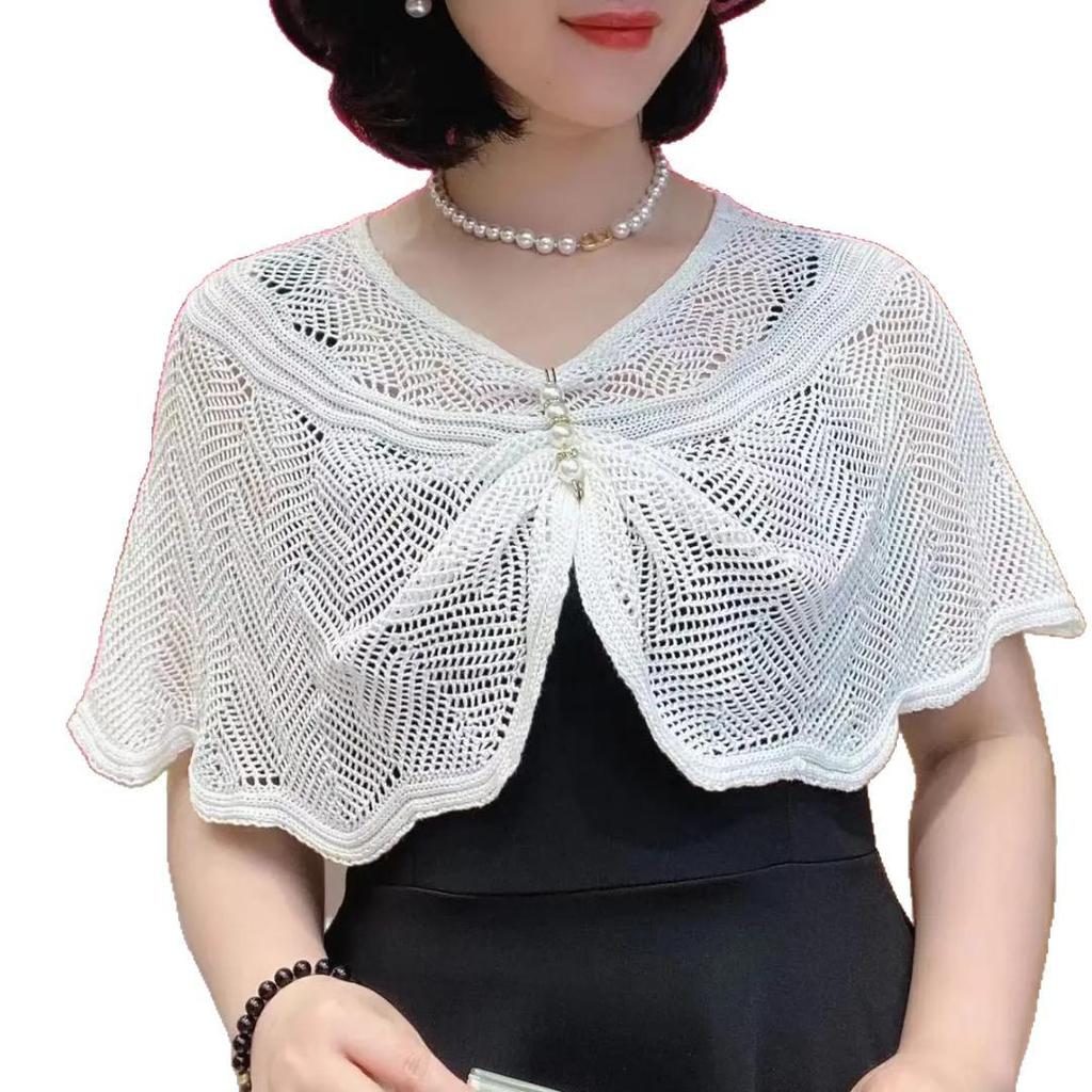 Женская летняя вязаная шаль от солнца - Легкая, стройнящая, верхняя одежда для защиты шеи