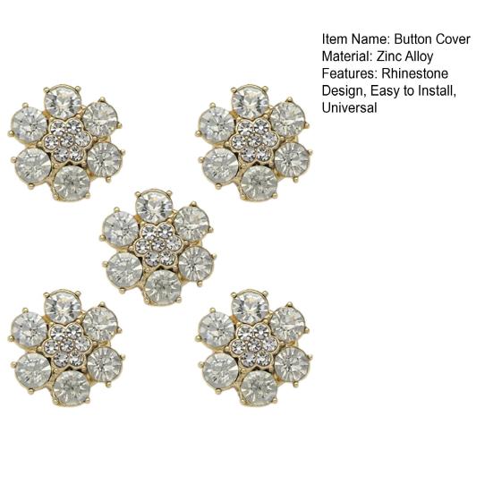5 шт. Стразы Цветок пуговицы Крышка без шитья Мгновенное удаление Мужчины Женщины Блузки Платья Пальто Шали Рубашки пуговицы Крышка Декоративная запонка