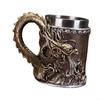 Bar Restaurant Mug Coffee Embossed Drinkware Medieval Stainless Steel Tankard