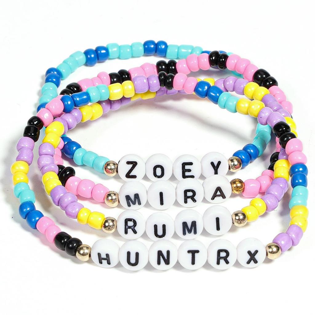 Glass Beaded Crystal Bracelet Set for Girls - K-pop Inspired Stackable Jewelry Gift