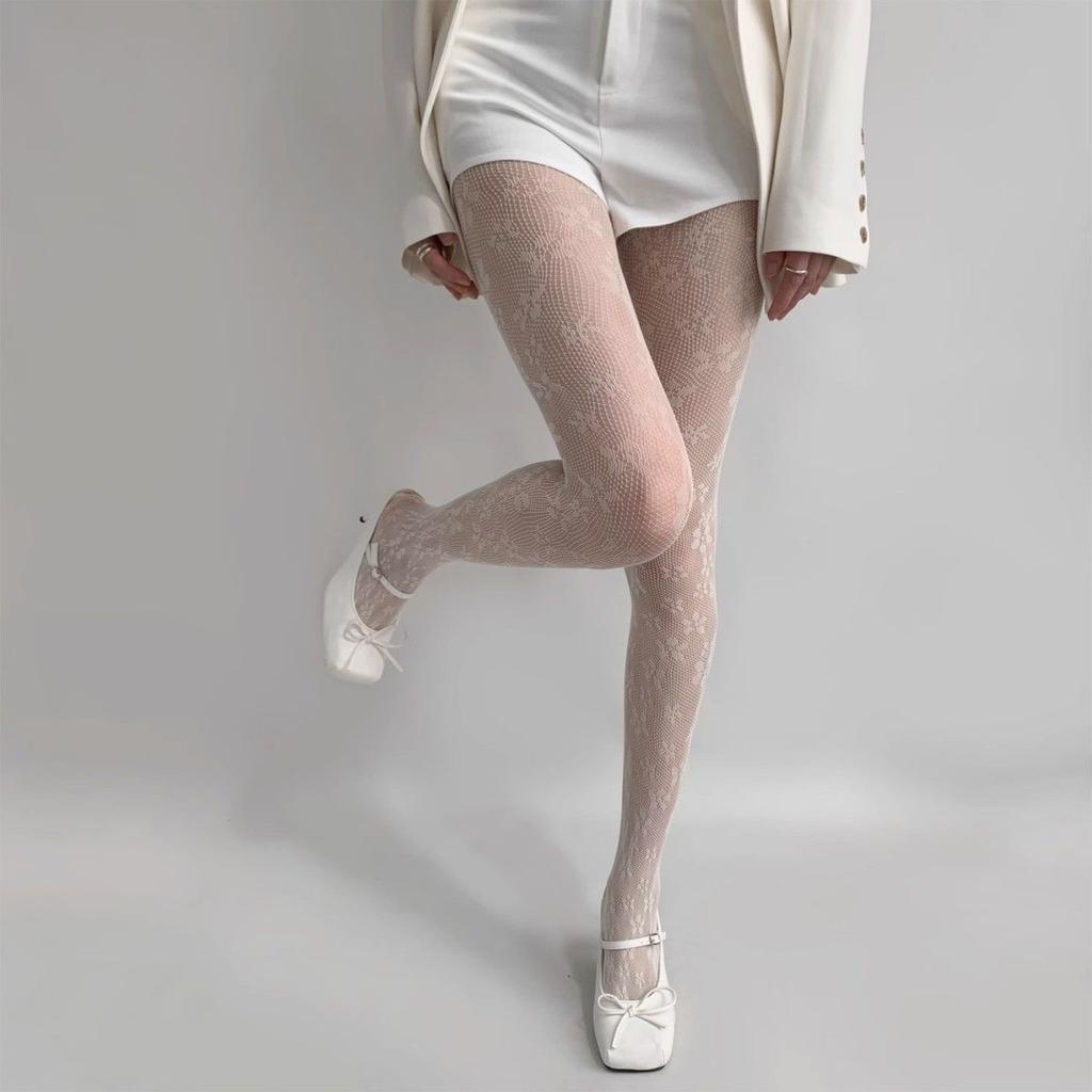 Необычные рваные подтяжки сексуальные ажурные черные чулки летние тонкие чистое желание белые колготки нишевые y2k