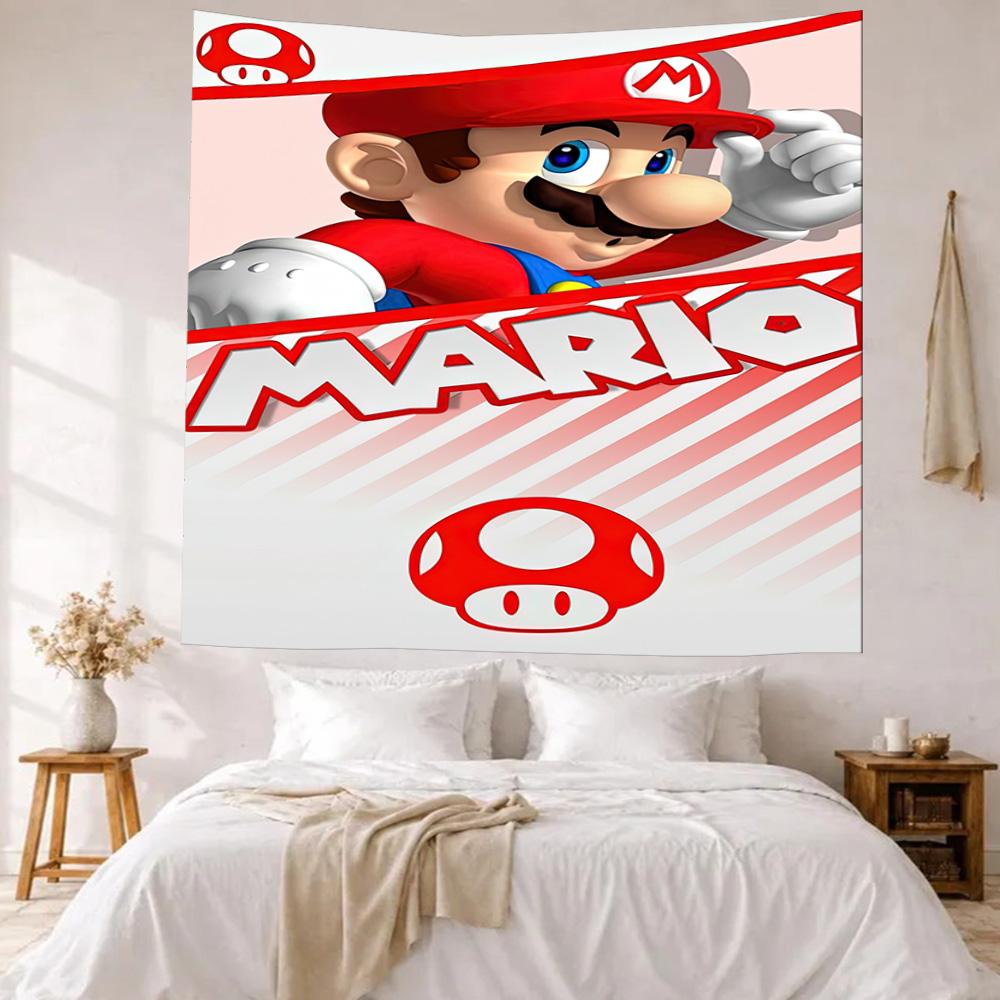 Mario Adventure Iconic Wall Decor Tapestry Art For Pet Memorial Birthdaywedding Party Backdrop Family Gift