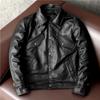 Красивая повседневная кожаная куртка из чистой телячьей кожи первого слоя, мужская куртка с короткими лацканами
