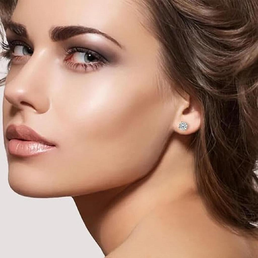 Ювелирные изделия Prim 1.0 Ct Круглые лабораторные бриллианты Серьги-гвоздики из 14-каратного желтого золота с завинчивающейся оправой Подарочные