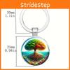 Cute Style Glass Keyring With Vibrant Tree Pattern For Daily Use And Decorations