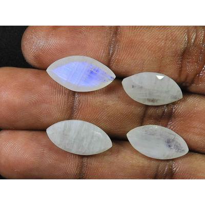 9X18MM натуральный радужный лунный камень маркиз ограненный россыпью драгоценный камень 4 шт лот RML-983