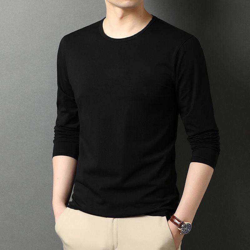 Модная мужская повседневная футболка с круглым вырезом и длинными рукавами на осень/зиму.