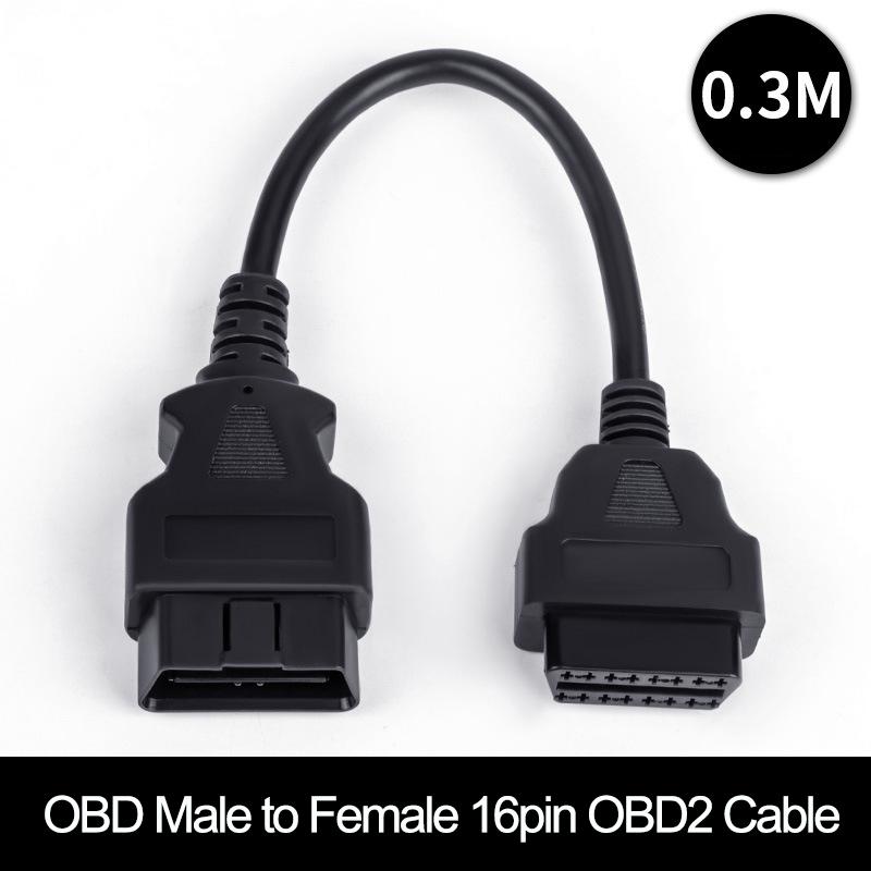 30/50/100/150/300/500CM 16 Pin Male to Female Plug OBD2 Extension Cable ELM327 Connector Cable OBD 2 16pin Diagnostic interface