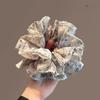 Винтажная масляная живопись Высококачественная резинка для волос для женщин - Большая ретро резинка для хвоста и цветочный аксессуар