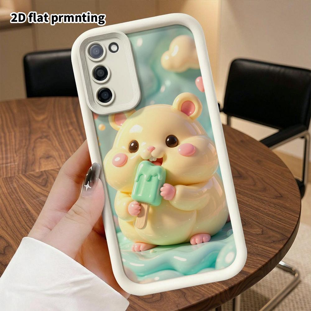 Phone Case: 2D flat design suitable for Samsung Galaxy A34 A35 M05 M06 S20 S22 S21 FE Plus 5G protective case, popsicle hamster, perfect holiday gift
