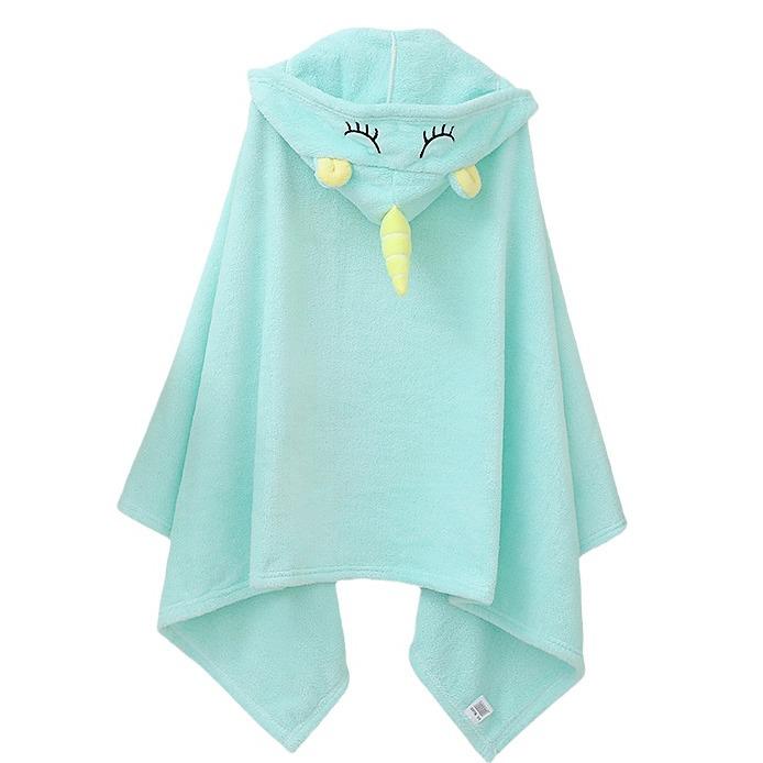 Children's Coral Fleece Hooded Bathrobe - Summer Baby Towel and Cloak for Swimming