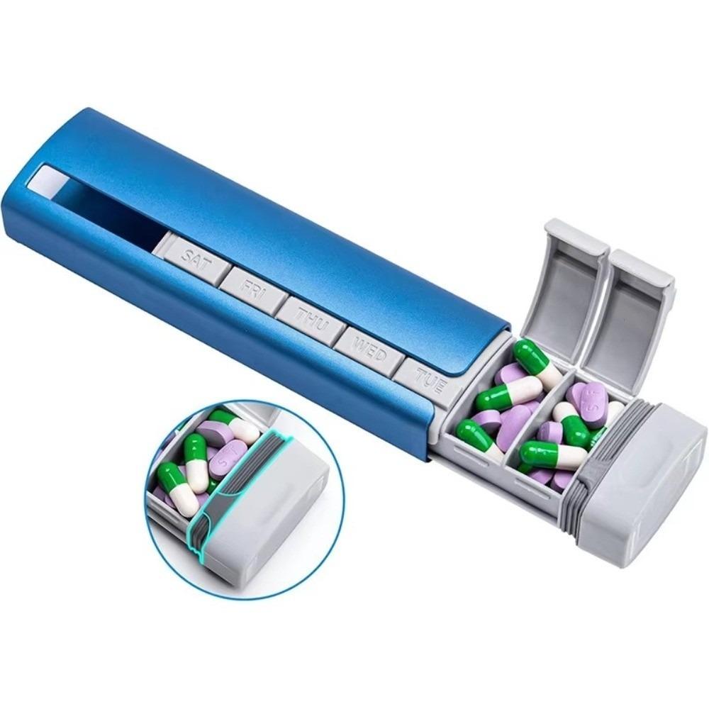 Aluminum Construction Weekly Pill Organizer Large Capacity Pill Organizer Pill Box Supplements
