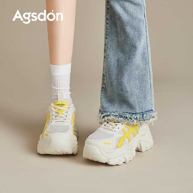 Августин платформа папины кроссовки женские 2025 новый летний модный сетчатый маленький повседневный маленький белый спортивные кроссовки