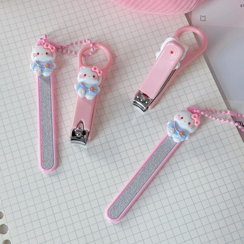 Sanrio Милый Hello Kitty Маникюрные кусачки для ногтей На открытом воздухе Дома Удобные Маникюрные кусачки для ногтей Студентка Офисная Девушка Сердечко Кусачки для ногтей Kawaii