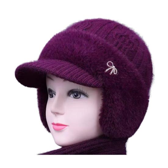 Вязаная шапка с дизайном ушных клапанов, влагоотводящей флисовой подкладкой, теплая, дизайн 3-в-1, бейсболка, уличная шапка для холодной погоды