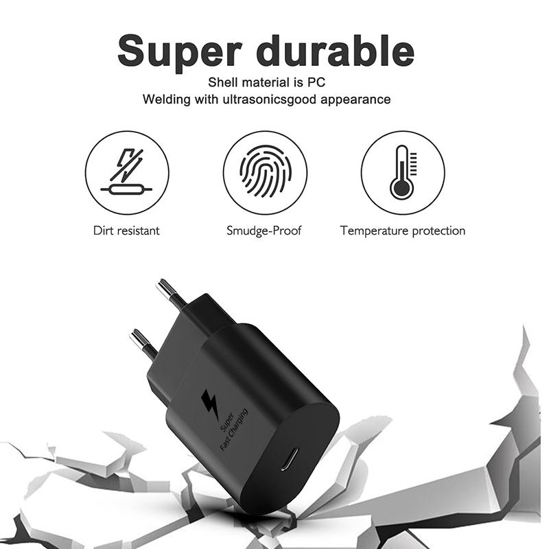Xiaomi Для Samsung 25W Зарядное устройство Super Fast Charger Type C Адаптер Для Galaxy S26 S25 S24 S23 S22 S21 A17 A55 A35 A25 A15 Z Flip 7 6 5 4