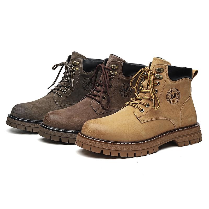 Мужская обувь 2024 года, мода на осень и зиму, британские бархатные новые ботинки из ревеня, британские ретро-ботинки Martin 6000-R
