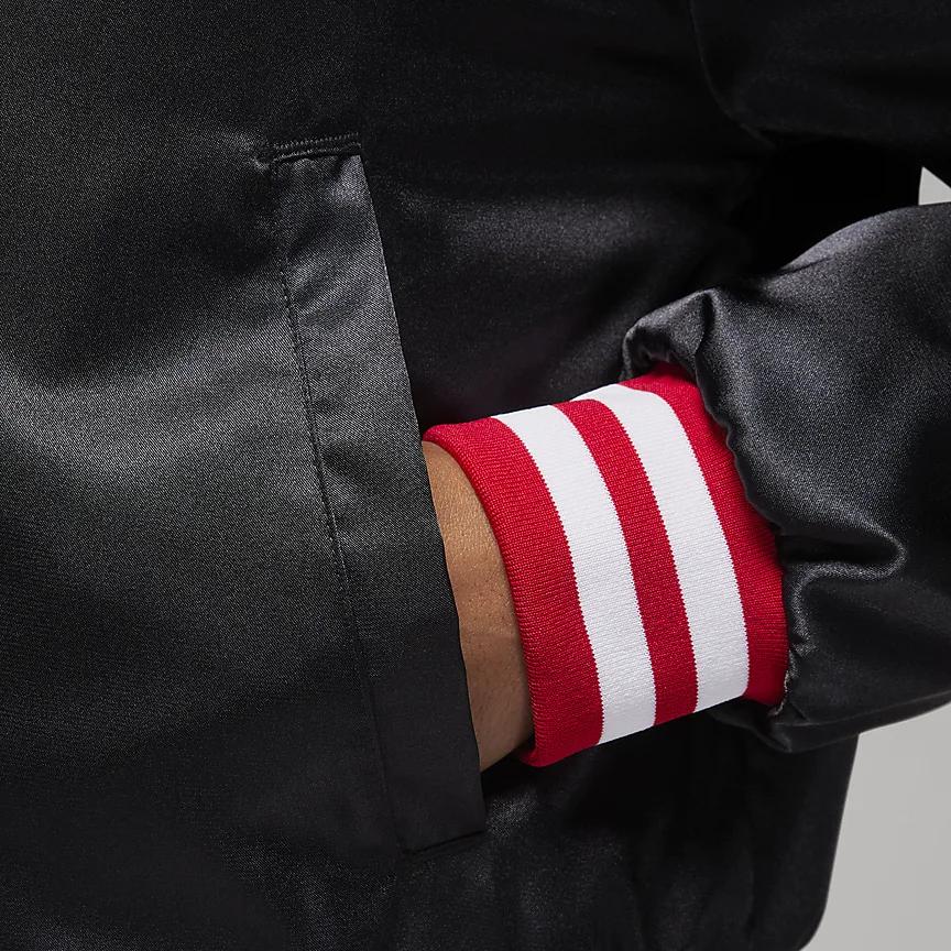 Jordan Повседневная куртка с бейсбольным воротником и вышитым логотипом в стиле колор-блок, женские куртки черного цвета FB5154-010