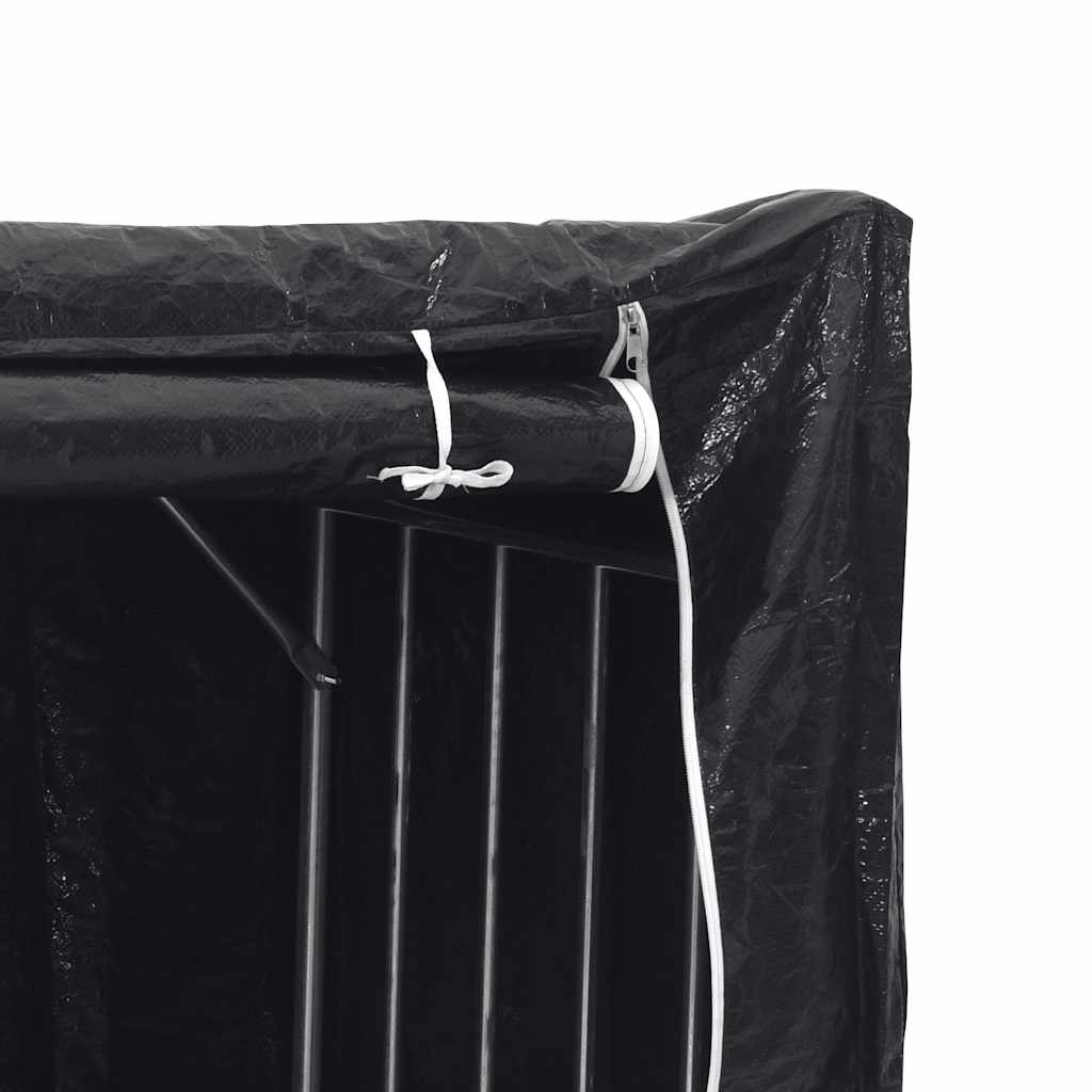 Firewood Rack with Rain Cover 101 x 61 x 110.5 cm Galvanized Steel
