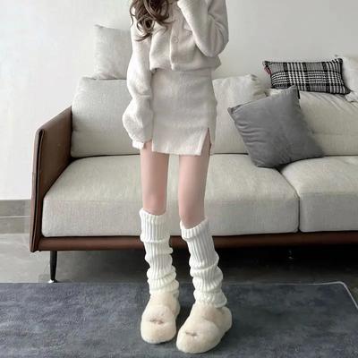 Женские белые гетры, модные длинные носки в стиле Лолиты JK College Style, 70 см, вязаные удлиненные теплые носки, зимние сапоги выше колена