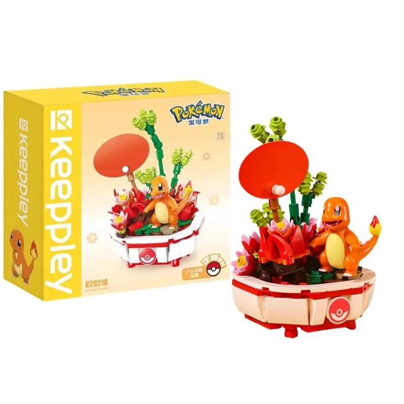 Pokemon Building Block Pikachu Charmander Squirtle Plant Potted Jigglypuff Mini Scene Model Brick Figure Toys For Christmas Gift