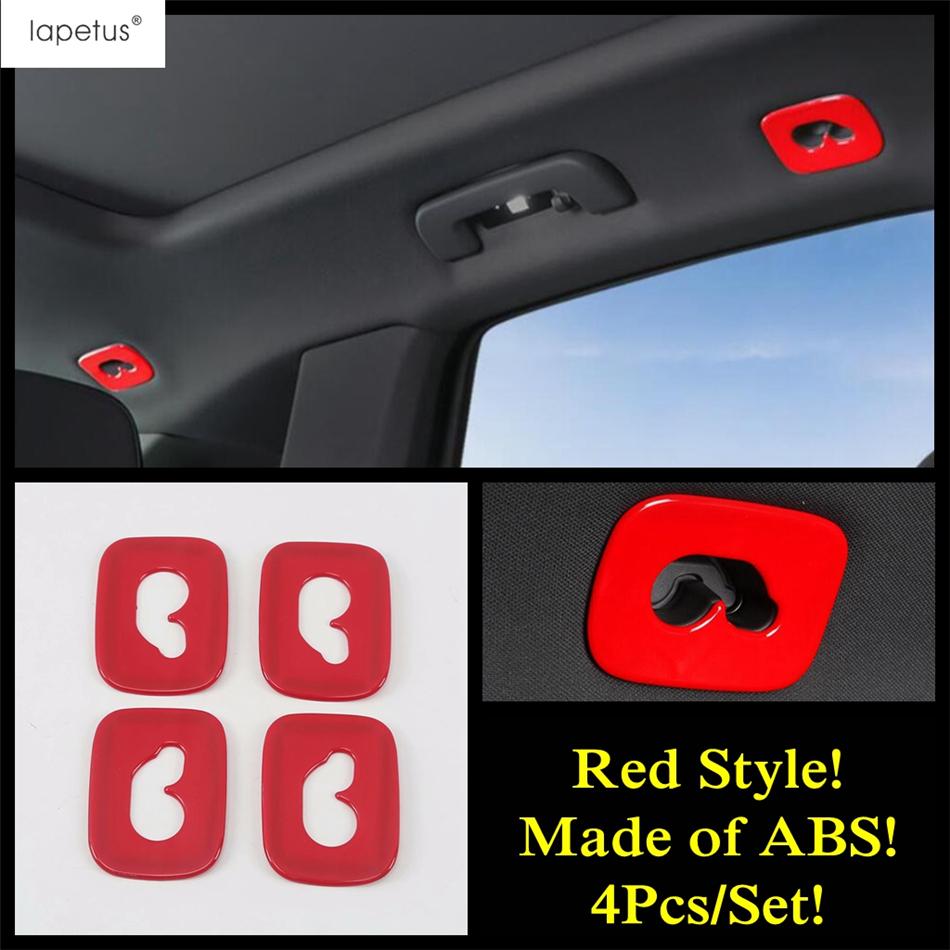 Red Gear Shift Head / Window Lift / Water Cup / Dashboard Screen Strip Cover Trim Accessories For Porsche Cayenne 2018 -