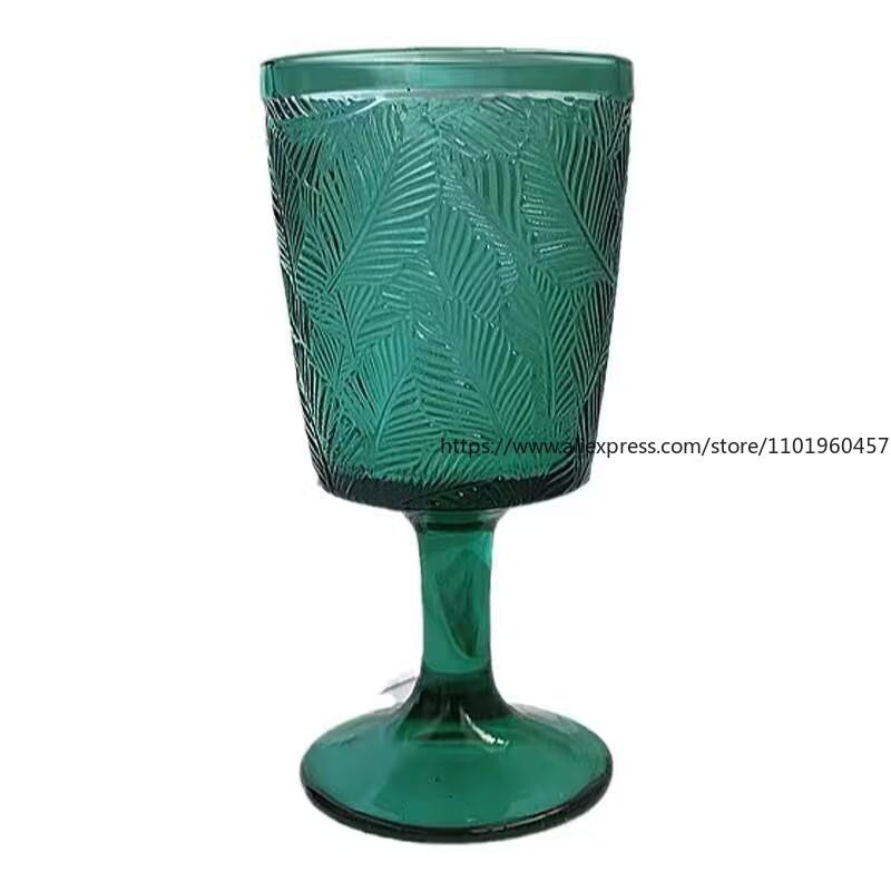 Набор из 2 бокалов в форме листа, зеленые стильные стеклянные бокалы для пива, шампанского, для домашнего бара, для вечеринки, столовая посуда