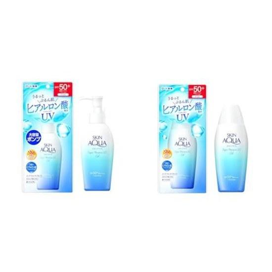 Набор Skin Aqua Купите 50+ Гель Super Moisture с помпой 140 г + Солнцезащитный крем UV 110 г (Гладкий адгезивный солнцезащитный крем SPF50+ PA++++ с гиалуроновой кислотой)