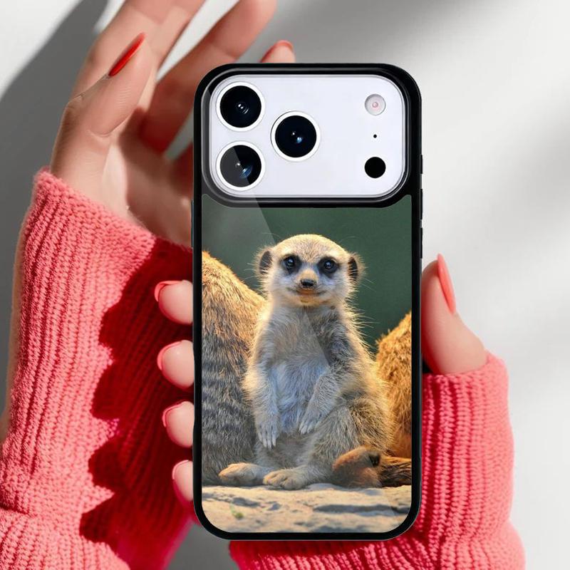Милый чехол для телефона с сурикатом для iPhone 17 16 15 14 13 Pro Max Задняя крышка для 12 11 Pro Coque