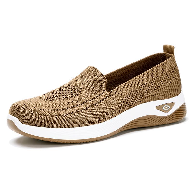 Женские туфли на плоской подошве Slip On Go Walk Shoes для женщин Удобные кроссовки для ходьбы Повседневная обувь из пеноматериала с эффектом памяти Вязаные балетки на низкой танкетке Легкие мокасины