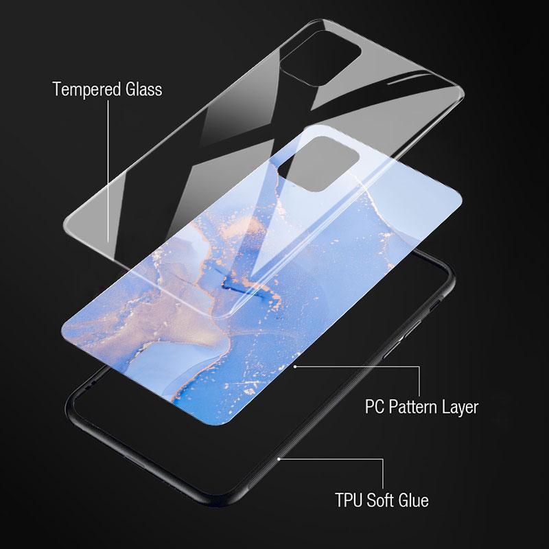 Мраморный узор 3 стеклянный чехол для Samsung Galaxy A52 A71 A50 A51 A70 A21s A31 A72 A10 A12 A30 A22 5G чехол для телефона