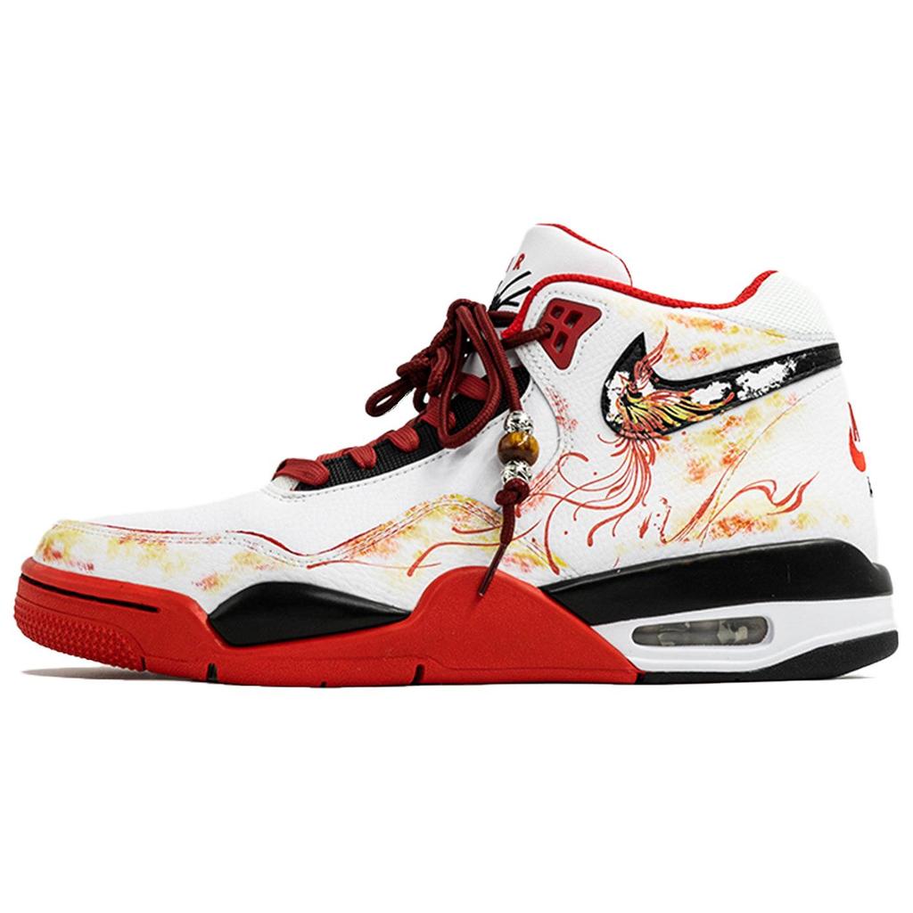 Nike Flight Legacy Kaleidoscope, Песня Феникса, Сумка для покупок Высокие винтажные баскетбольные кроссовки Мужские Черный Белый Красный BQ4212-100(Team113-S-BOX)