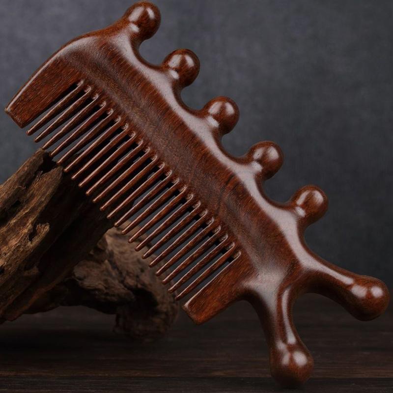 3 в 1 массажная расческа из сандалового дерева, расческа-меридиан, деревянная расческа для лечения волос, деревянная расческа