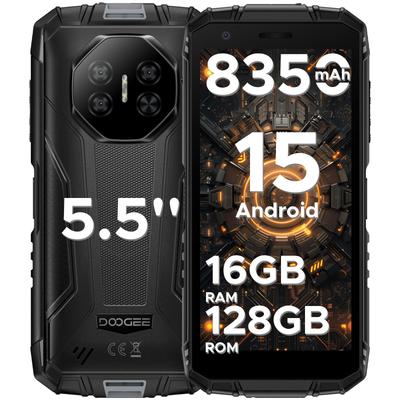 Doogee Защищенный телефон Fire 3 Pro разблокирован, 16 ГБ + 128 ГБ / 2 ТБ, Восьмиядерный защищенный смартфон, 8350 мАч / 18 Вт, 5,5" HD+ IPS, 16 МП камера, Android 15, IP68/IP69K
