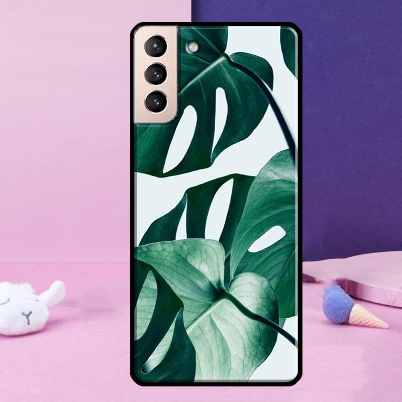 Tropical Monstera Leaves Phone Case For Samsung Galaxy S25 Ultra S24 Ultra S9 S10 S20 S21 S22 Plus S23 S24 FE Cover