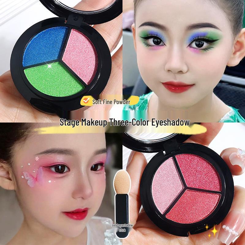 Палетка мерцающего сценического макияжа: Синие, Зеленые, Фиолетовые тени для век