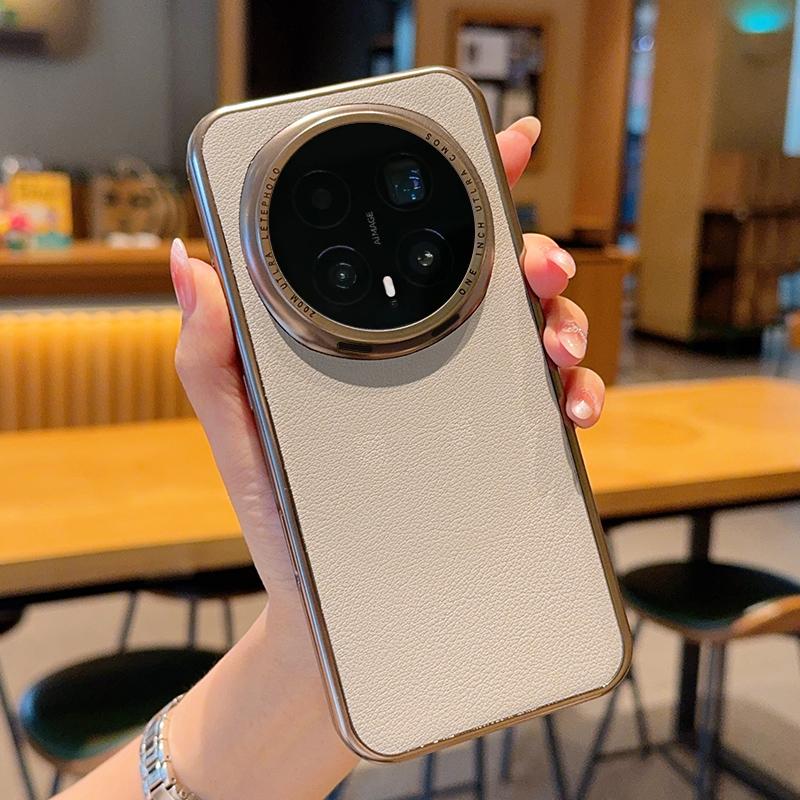 Чехол для Honor Magic 8 Pro Модный чехол с узором личи из ПУ кожи + Электроокрашенная рамка Для HONOR Magic8