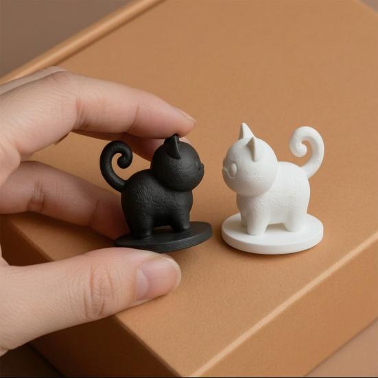 Милая 3D-печатная фигурка кошки, Маленькая мультяшная статуэтка котенка для офисной полки, Рабочего стола, Дома, Декора автомобиля, Коллекционные подарки для любителей кошек